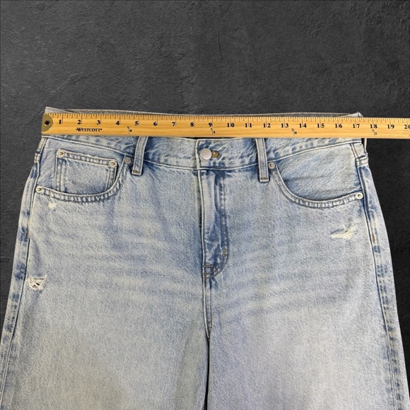 J.Crew 90s Vintage Baggy Jeans Light Wash Distressed Denim Womens Size 30 - Picture 9 of 13
